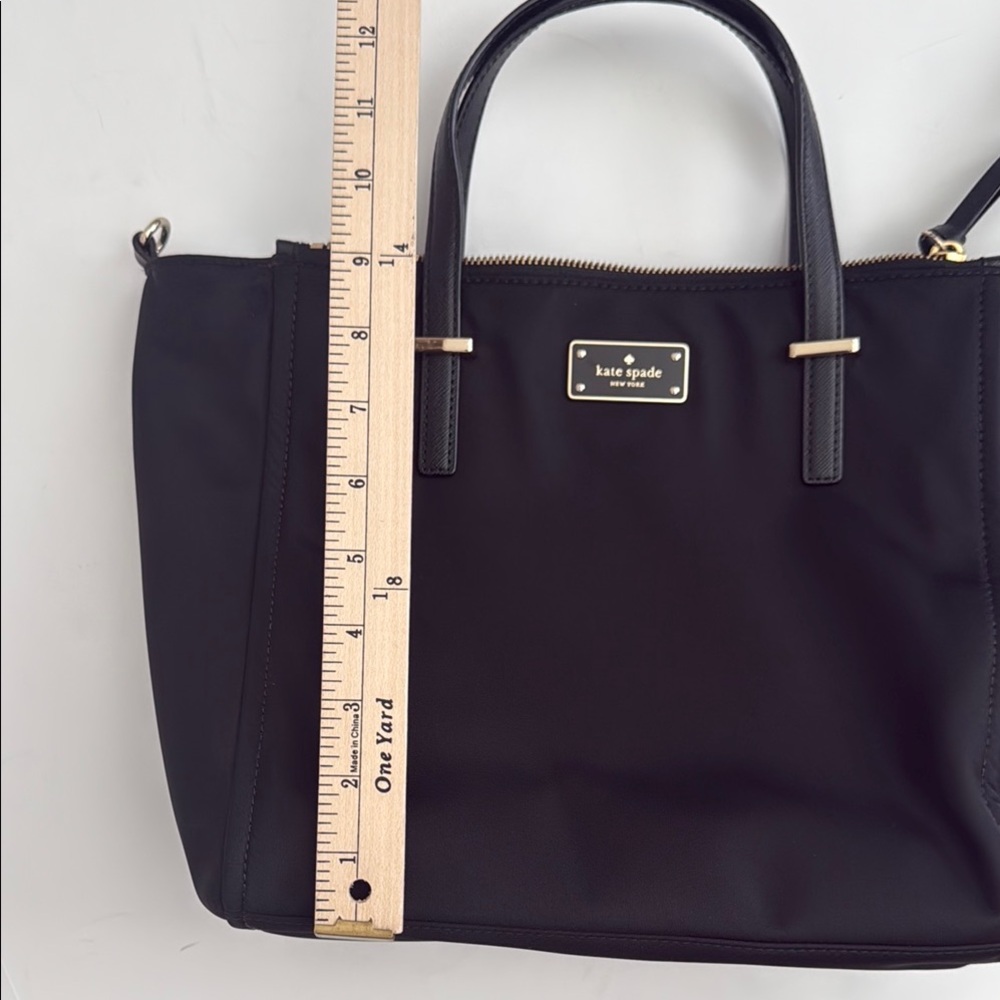 Kate Spade Black Satchel Bag Nylon Crossbody - Picture 8 of 11
